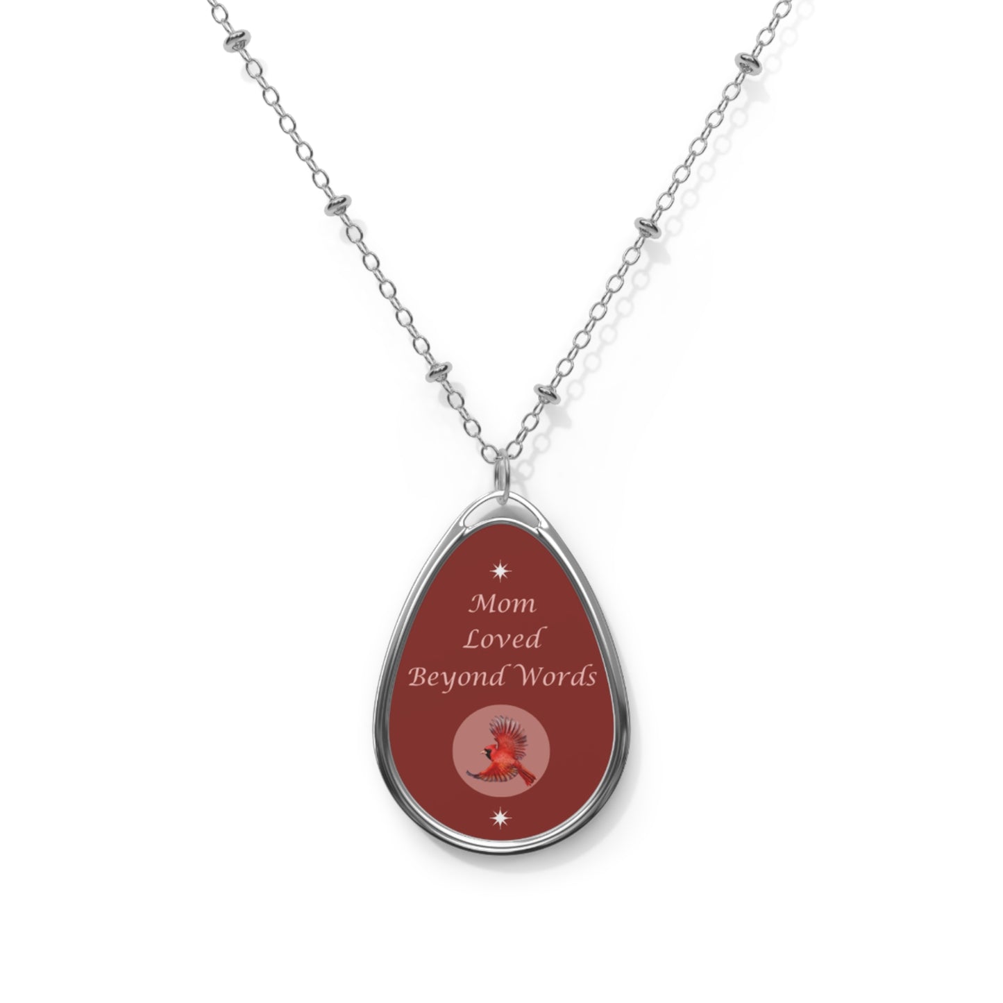 Personalized Teardrop Cardinal Memorial Necklace