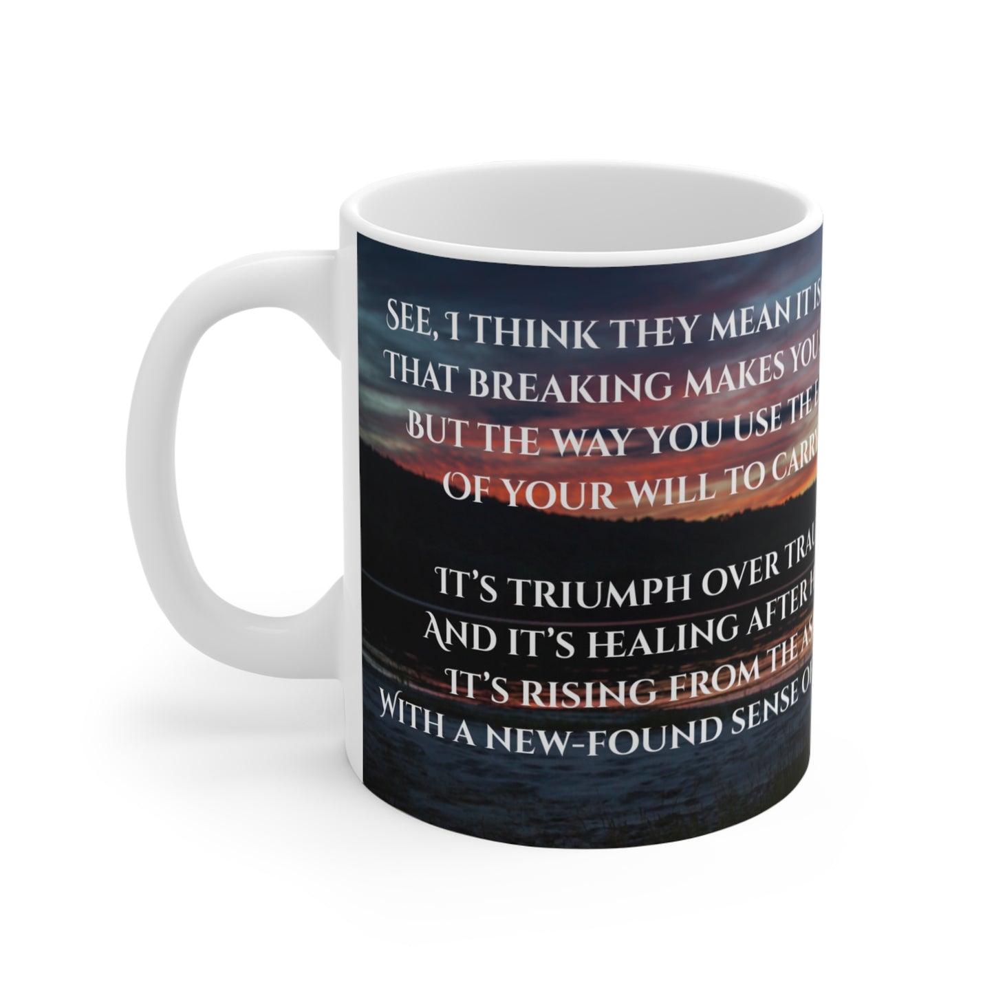 "Rising from the Ashes" Grief Journey Mug bonfire