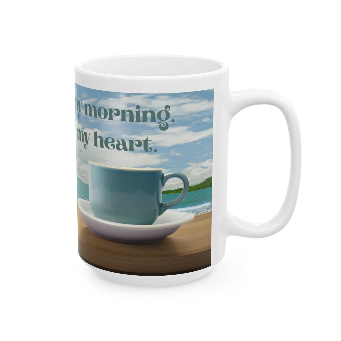 Always Part of My Morning, Always Part of My Heart Blue – Personalized Memorial Mug