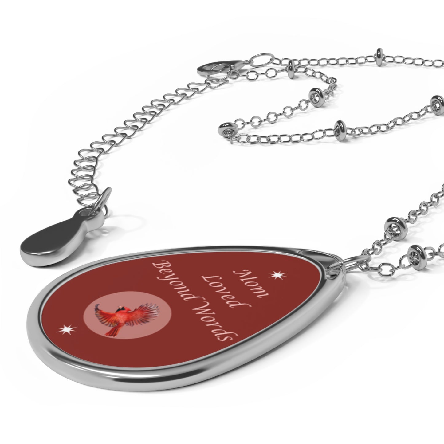 Personalized Teardrop Cardinal Memorial Necklace