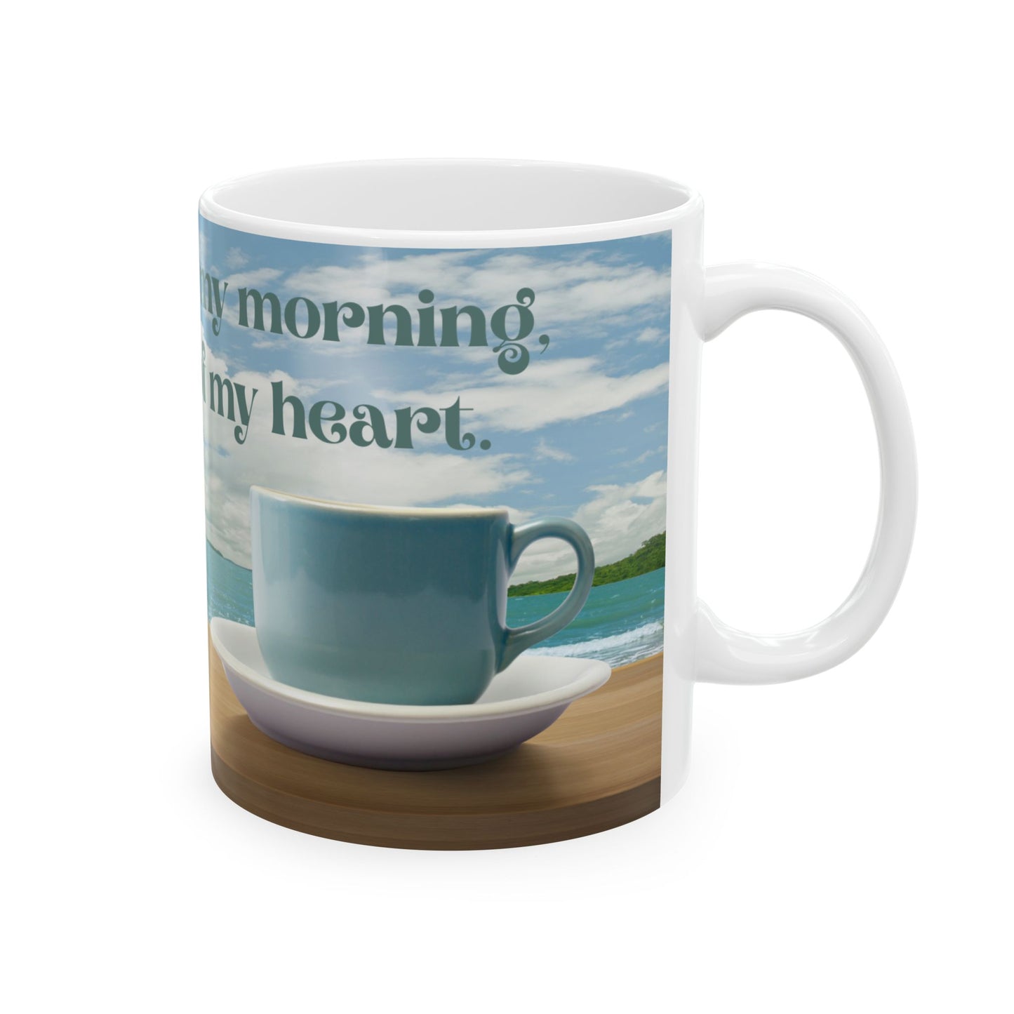 Always Part of My Morning, Always Part of My Heart Blue – Personalized Memorial Mug