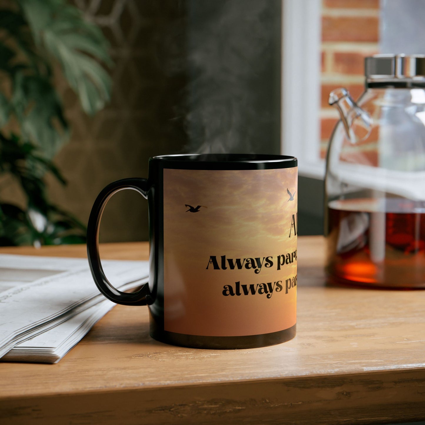Always Part of My Morning, Always Part of My Heart – Premium Black Memorial Mug