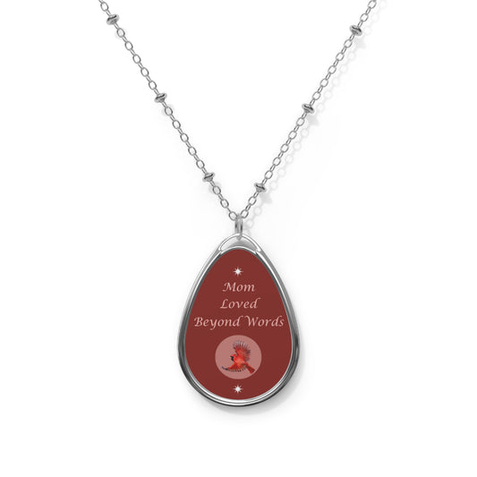 Personalized Teardrop Cardinal Memorial Necklace