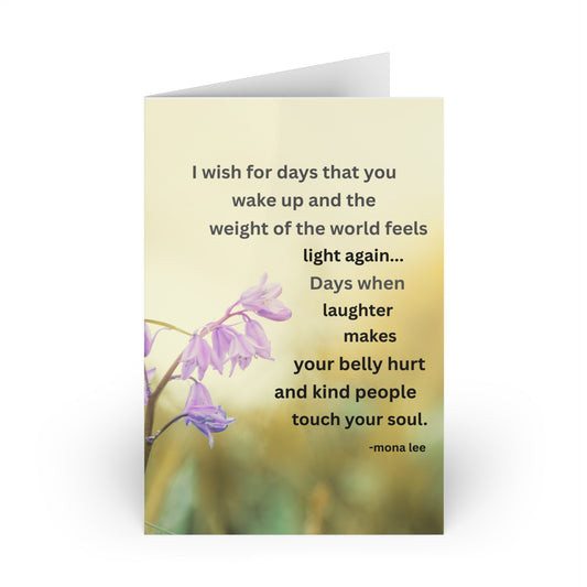 Sympathy Card - I wish for days