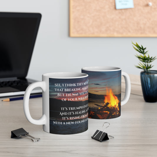 "Rising from the Ashes" Grief Journey Mug bonfire